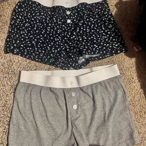 Floral and Striped Boxer Shorts Set